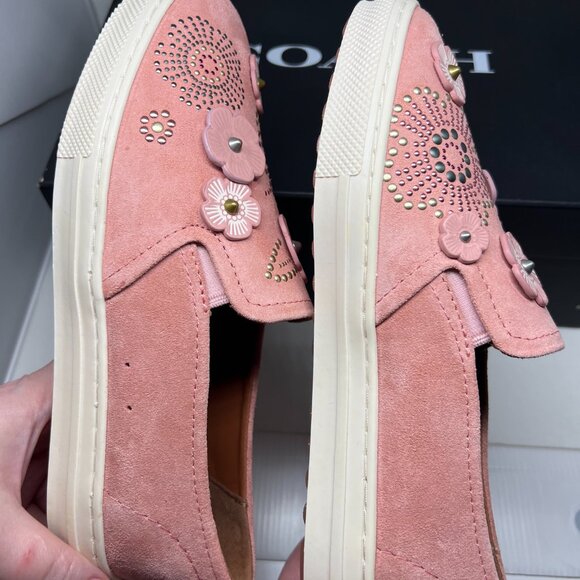Coach Slip On Sneaker With Tea Rose Rivets Peony G2062 - Picture 3 of 11
